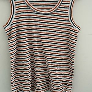 marled multicolor striped tank top | size M